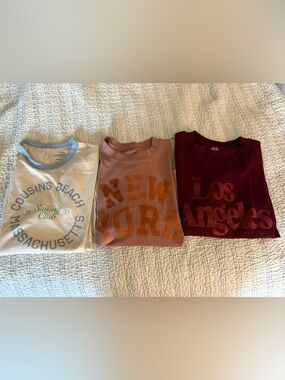 American Eagle Outfitters Kids Sweatshirt Trio - Burgundy, Rust, Cream